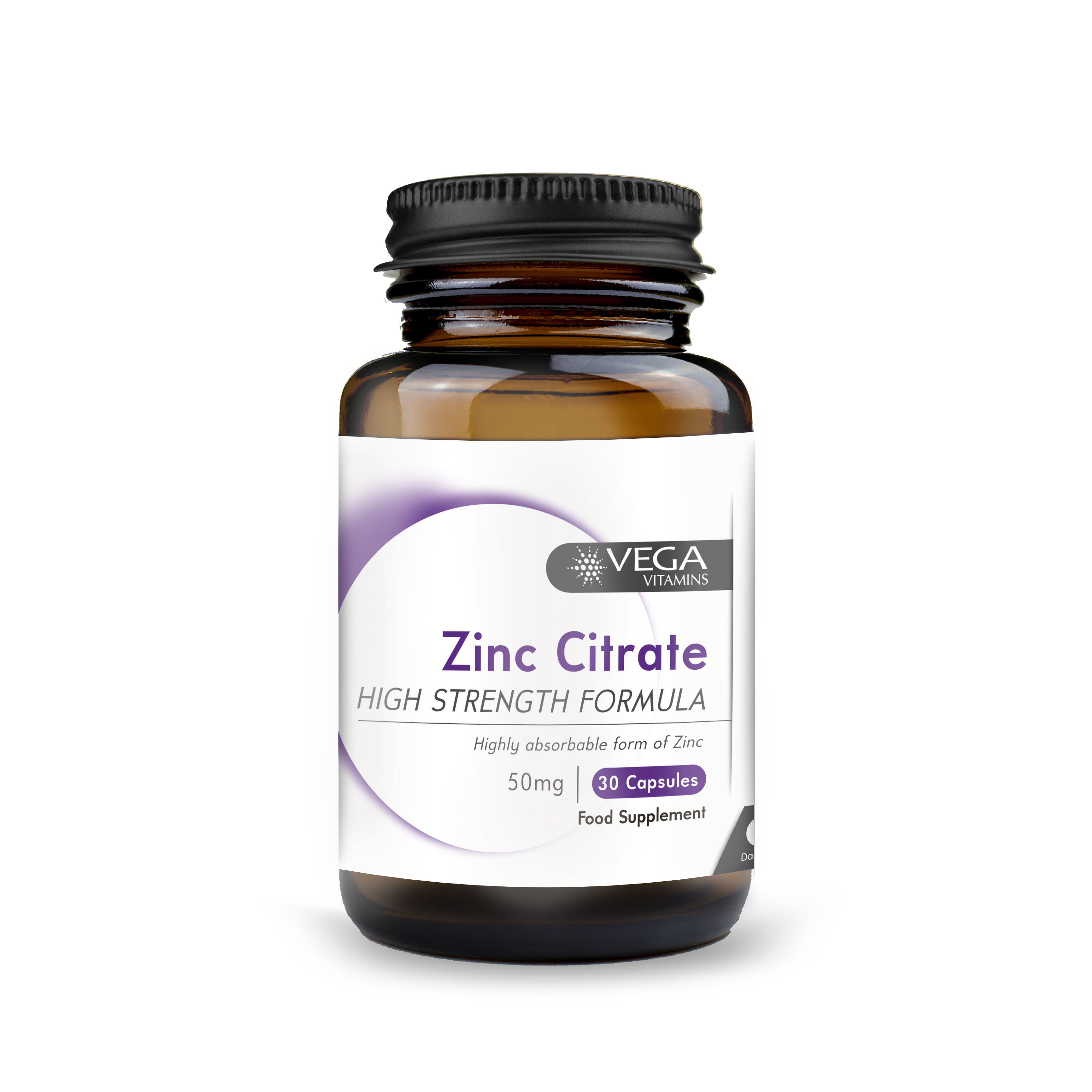 Zinc Citrate High Strength Formula Vega Vitamins